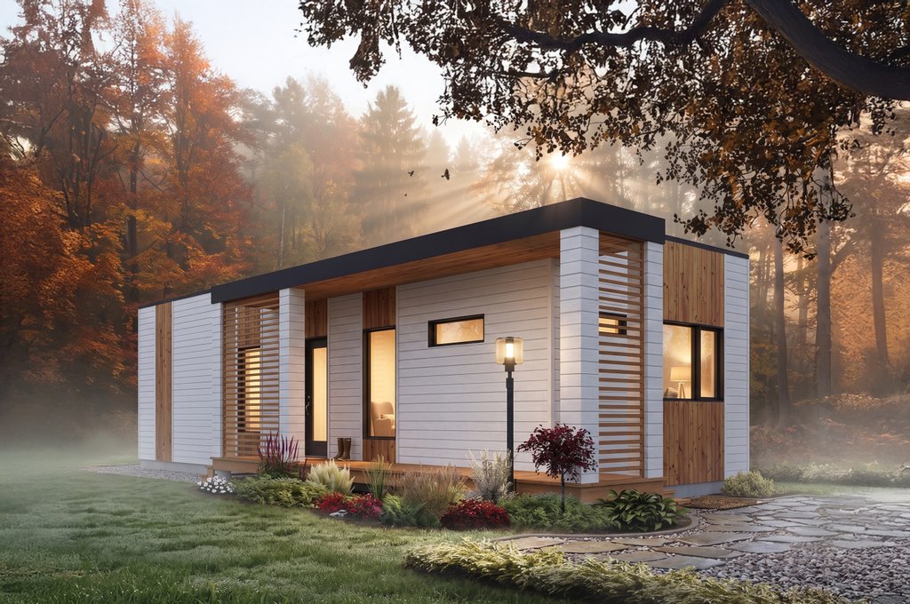 Exterior - Front Elevation for Cabin House Plan #23-2602 - 2 bed, 1 bath