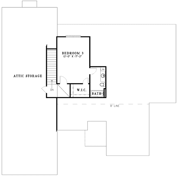 Traditional Floor Plan - Upper Floor Plan #17-2083