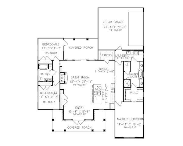 Ranch Floor Plan - Main Floor Plan #54-564
