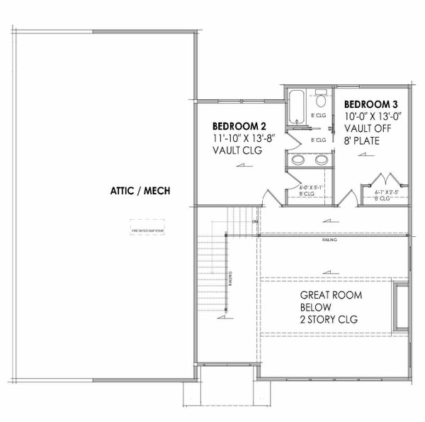 Modern Floor Plan - Upper Floor Plan #1096-134