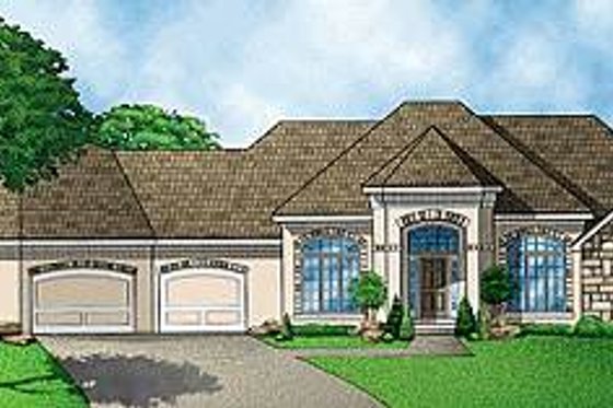 Exterior - Front Elevation for European House Plan #67-110 - 4 bed, 4 bath