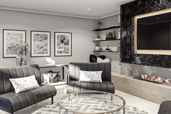 Interior - Family Room 1 for Craftsman House Plan #455-652, 1 bath