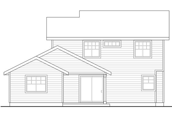Exterior - Rear Elevation for Traditional House Plan #124-599 - 4 bed, 2.5 bath