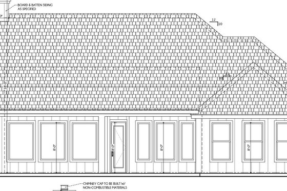 Exterior - Rear Elevation for Craftsman House Plan #1110-9 - 4 bed, 3 bath