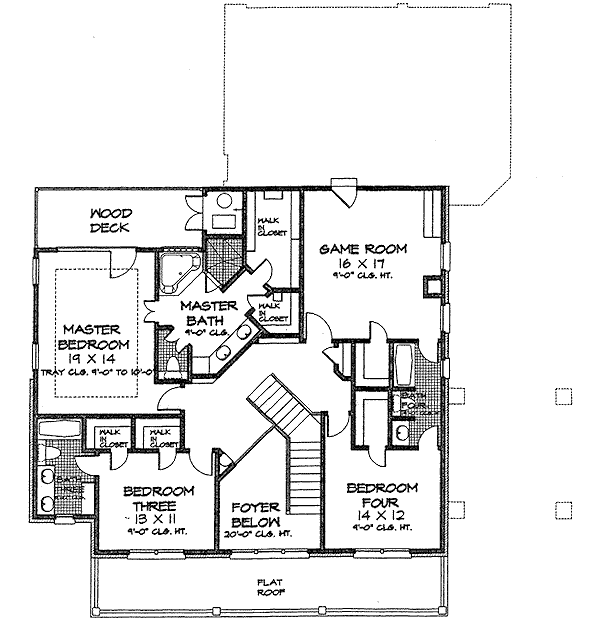 Architectural House Design - Colonial Floor Plan - Upper Floor Plan #310-684
