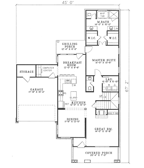 House Plan Design - Tudor Floor Plan - Main Floor Plan #17-2076