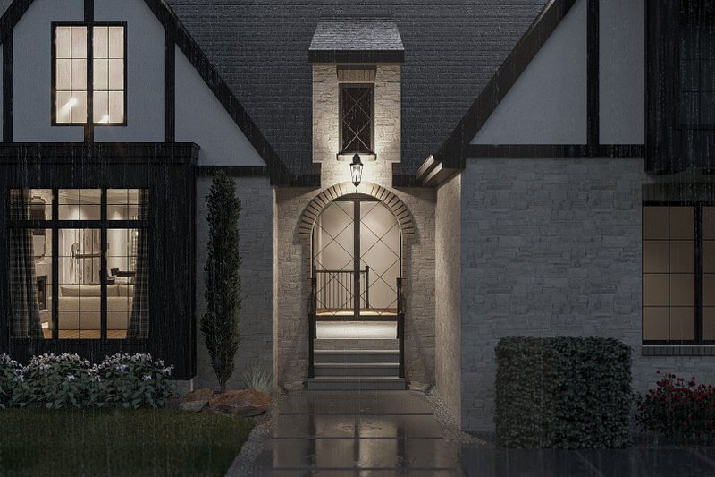 Architectural House Design - Exterior - Covered Porch for Tudor House Plan #455-796 - 3 bed, 2 bath