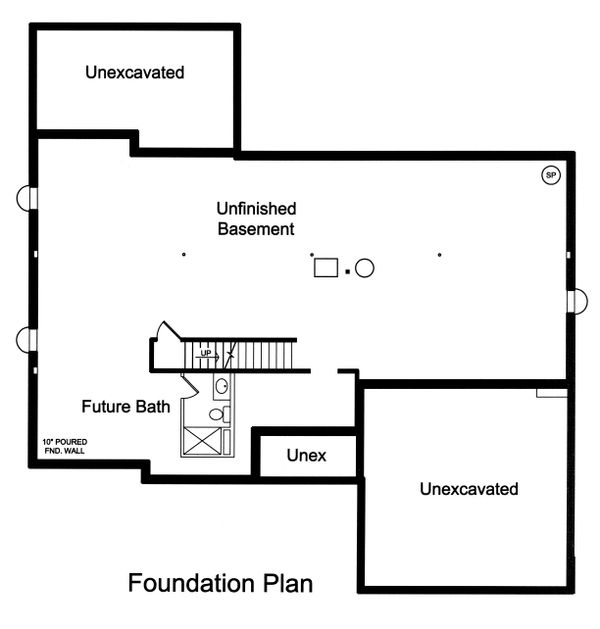 Home Plan - Unfinished Basement Foundation
