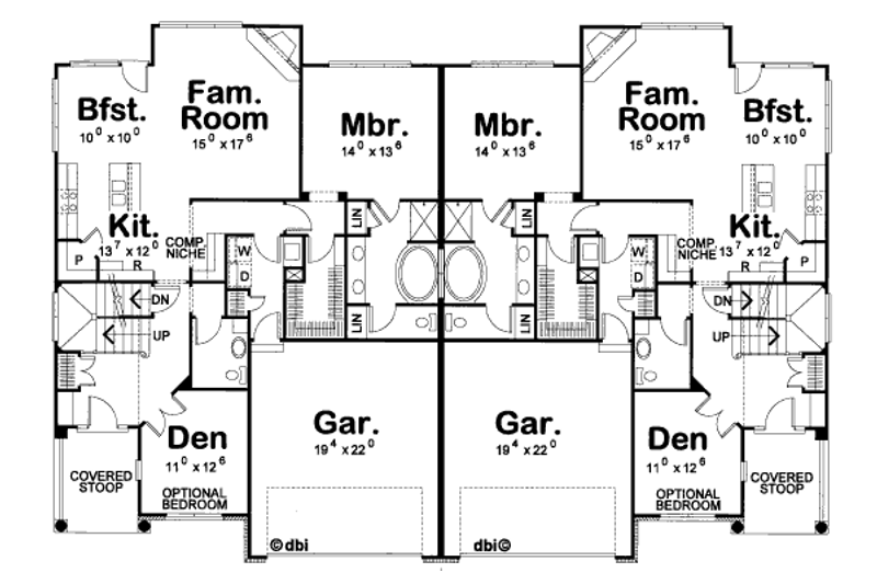 House Plan Design - Floor Plan - Main Floor for Traditional House Plan #20-1276 - 3 bed, 3 bath