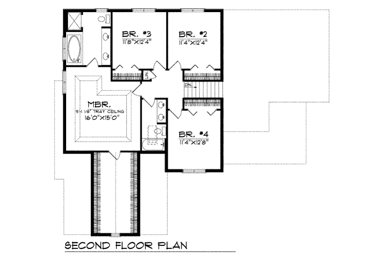 House Plan Design - Floor Plan - Upper Floor for Traditional House Plan #70-410 - 4 bed, 3 bath