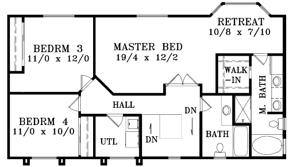 House Design - Adobe / Southwestern Floor Plan - Upper Floor Plan #1-1400