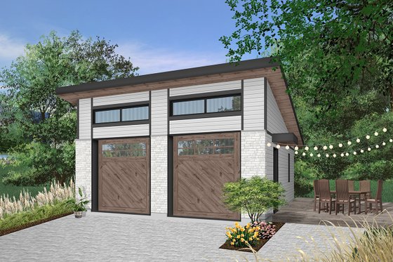 Exterior - Front Elevation 3 for Contemporary House Plan #23-2636, 0 bath