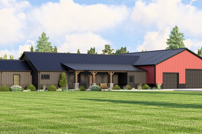 Dream House Plan - Farmhouse Exterior - Front Elevation Plan #1064-117