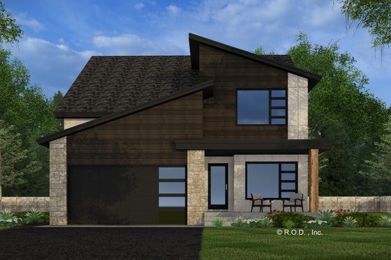 Exterior - Front Elevation 3 for Modern House Plan #51-1348 - 4 bed, 3.5 bath