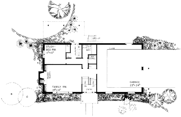 Architectural House Design - Traditional Floor Plan - Lower Floor Plan #72-295