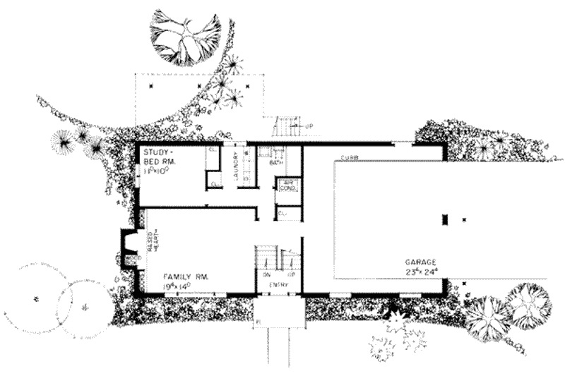 Architectural House Design - Floor Plan - Lower Floor for Traditional House Plan #72-295 - 4 bed, 3 bath