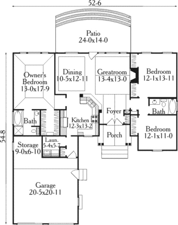 Home Plan - Traditional Floor Plan - Main Floor Plan #406-211