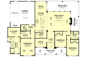 Floor Plan - Main Floor for Farmhouse House Plan #430-364 - 3 bed, 2.5 bath