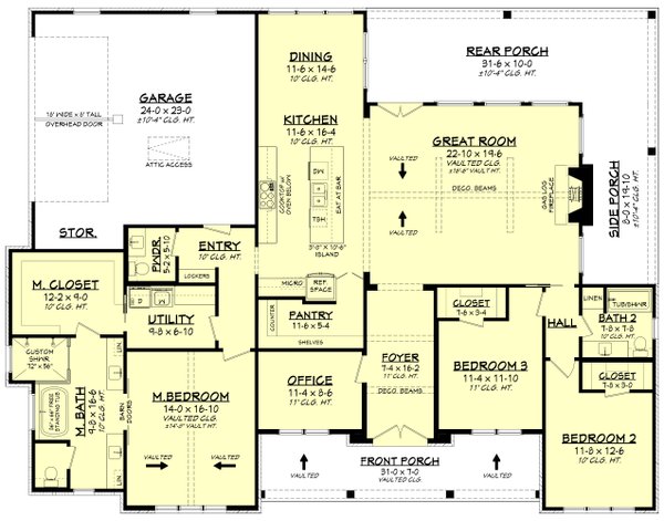 Farmhouse Floor Plan - Main Floor Plan #430-364