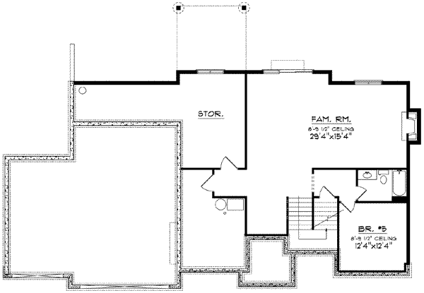 House Plan Design - Traditional Floor Plan - Lower Floor Plan #70-621