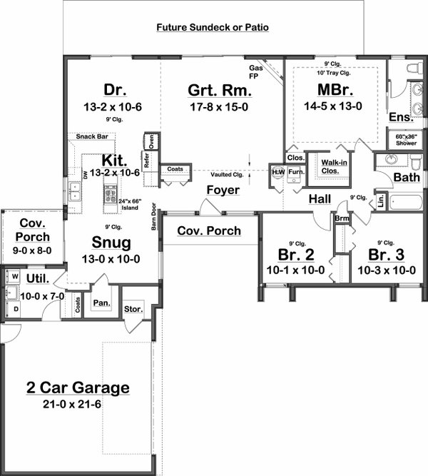Dream House Plan - Modern Floor Plan - Main Floor Plan #126-189