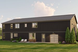 Exterior - Rear Elevation for Barndominium House Plan #1064-221 - 4 bed, 4.5 bath