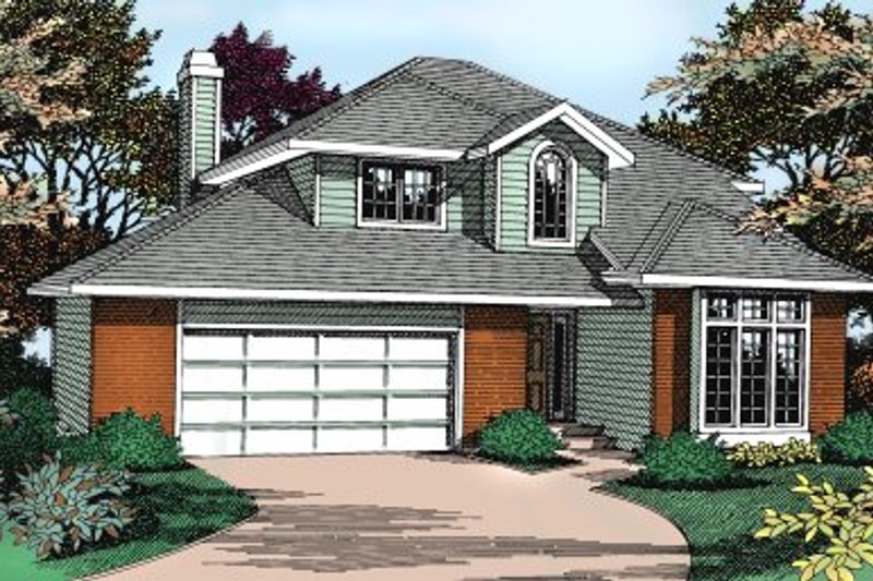Architectural House Design - Traditional Exterior - Front Elevation Plan #90-203