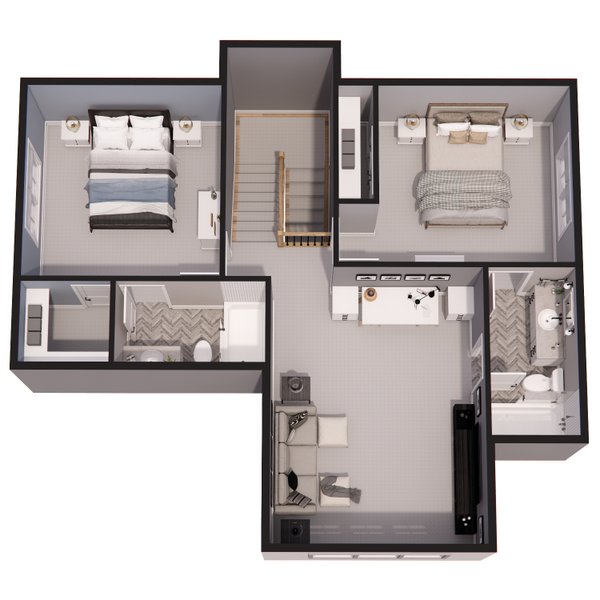 Farmhouse Floor Plan - Upper Floor Plan #51-1251