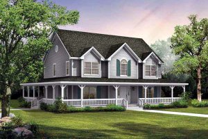 Country Exterior - Front Elevation Plan #72-222