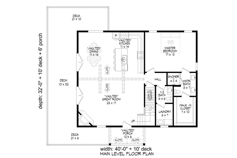 Architectural House Design - Floor Plan - Main Floor for Southern House Plan #932-846 - 3 bed, 2.5 bath
