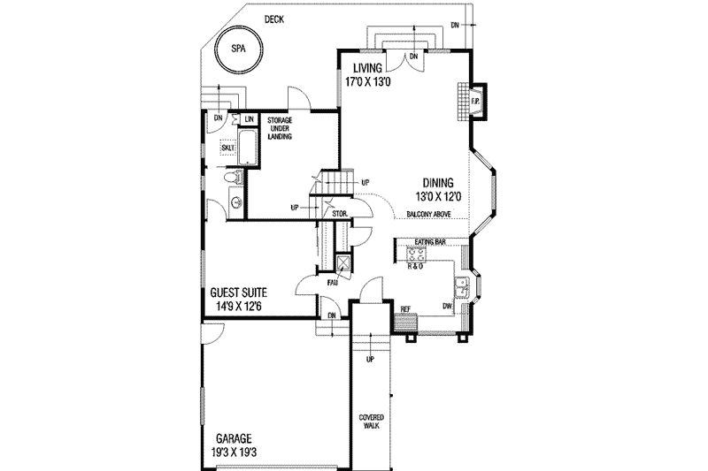 Home Plan - Floor Plan - Main Floor House Plan #60-511 - 2 bed, 3 bath