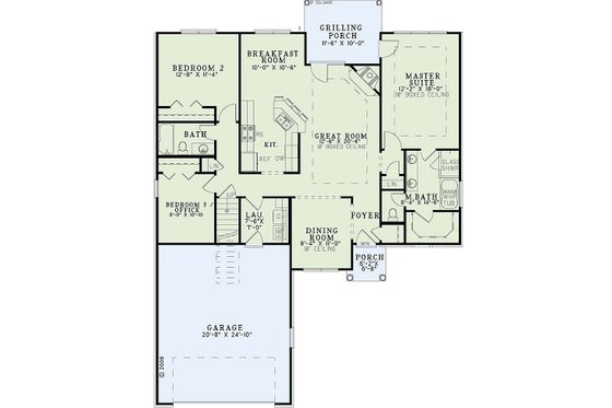 Floor Plan - Main Floor for Traditional House Plan #17-2454 - 3 bed, 2 bath