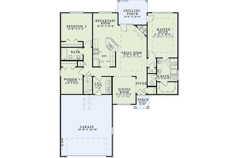 Dream House Plan - Floor Plan - Main Floor for Traditional House Plan #17-2454 - 3 bed, 2 bath