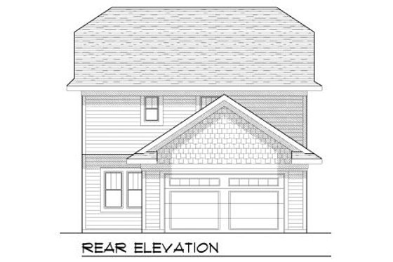 Exterior - Rear Elevation for Craftsman House Plan #70-968 - 3 bed, 2.5 bath