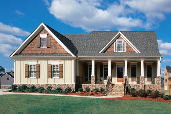 Exterior - Front Elevation 3 for Country House Plan #927-9 - 3 bed, 2.5 bath