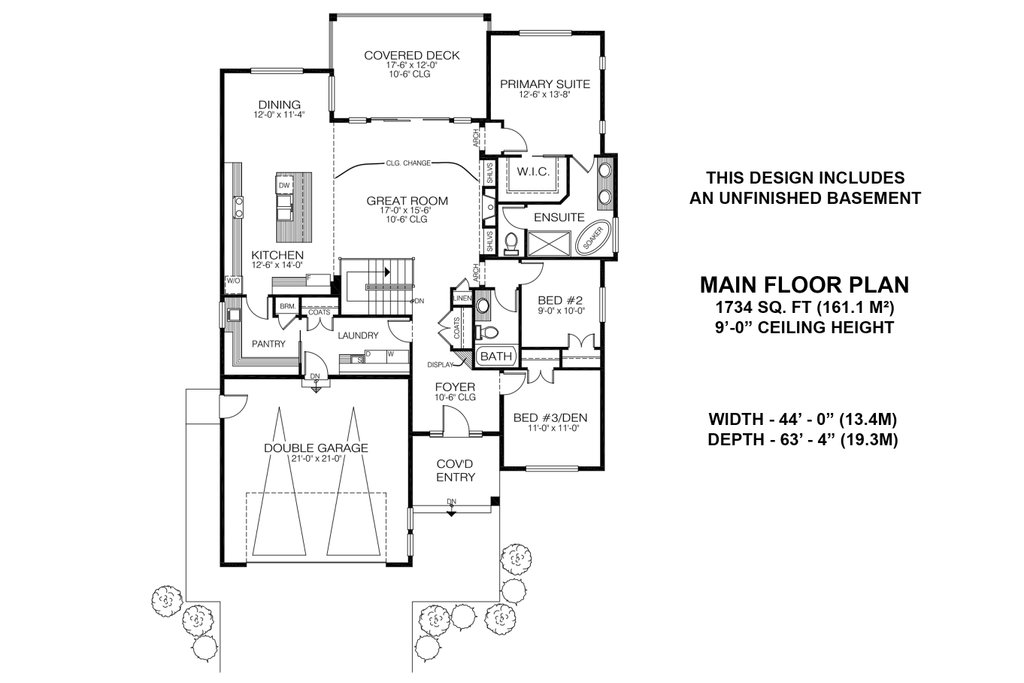Farmhouse Style House Plan - 3 Beds 2 Baths 1734 Sq/Ft Plan #1100-67 ...