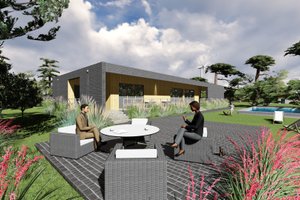 Exterior - Rear Elevation for Modern House Plan #549-14 - 3 bed, 2 bath