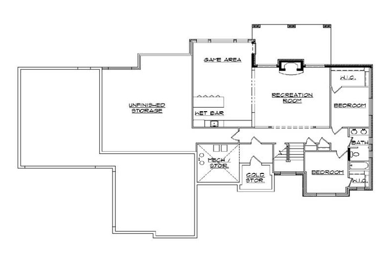 House Design - Floor Plan - Lower Floor for European House Plan #5-284 - 5 bed, 3 bath