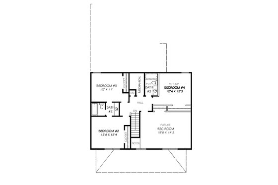 Floor Plan - Upper Floor for Craftsman House Plan #424-210 - 3 bed, 2.5 bath