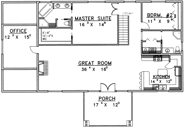 Home Plan - Traditional Floor Plan - Main Floor Plan #117-304
