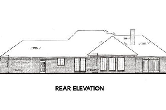 Exterior - Rear Elevation for European House Plan #310-309 - 3 bed, 2.5 bath
