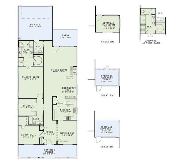 Dream House Plan - Traditional Floor Plan - Main Floor Plan #17-2423