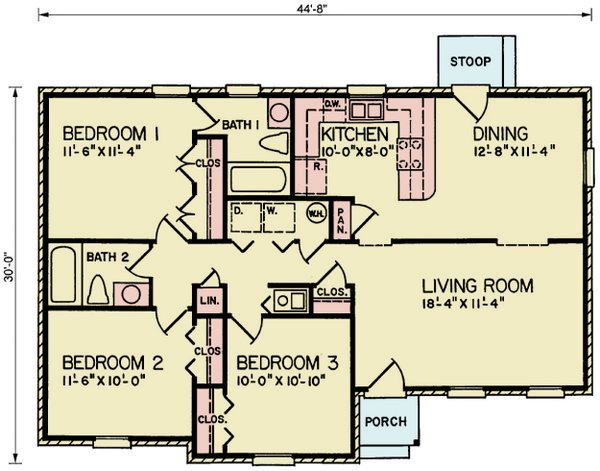 Traditional Floor Plan - Main Floor Plan #54-655