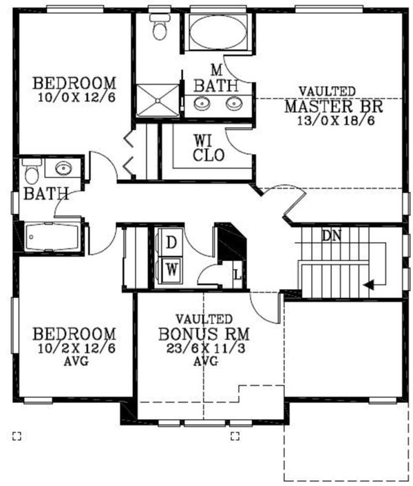 Craftsman Floor Plan - Upper Floor Plan #53-469