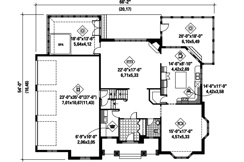 European Style House Plan - 3 Beds 2 Baths 3851 Sq/Ft Plan #25-4782 ...