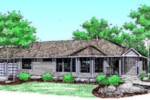 Ranch Exterior - Front Elevation Plan #60-410