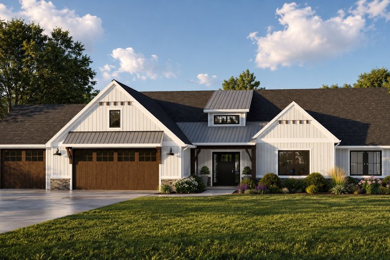 House Blueprint - Exterior - Front Elevation 2 for Farmhouse House Plan #1064-115 - 3 bed, 2.5 bath