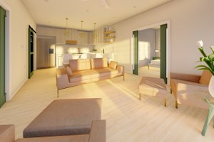 Interior - Family Room for Farmhouse House Plan #126-175 - 2 bed, 2 bath