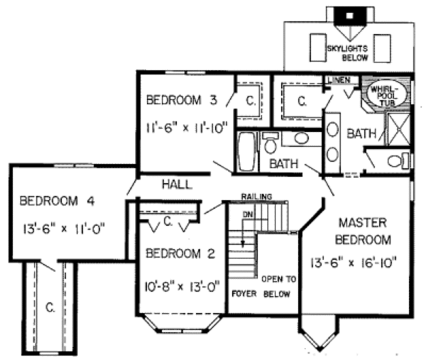 European Floor Plan - Upper Floor Plan #312-194