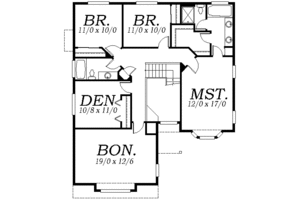 Floor Plan - Upper Floor for Traditional House Plan #130-108 - 3 bed, 2.5 bath
